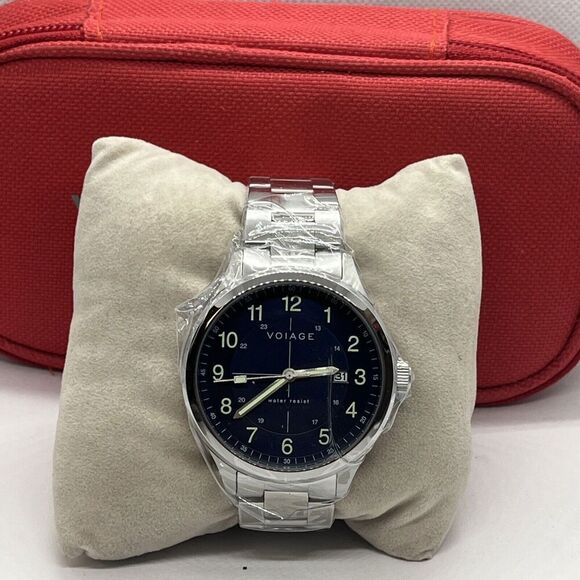 Voiage VG-2001-33 Men's Silver Stainless Steel Analog Dial Quartz Watch JMB47 - Picture 1 of 12